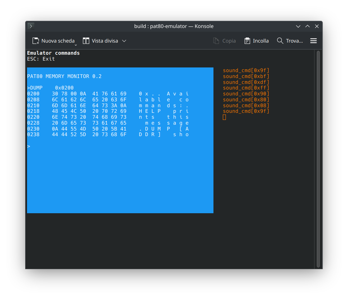 Emulator running Memory Monitor